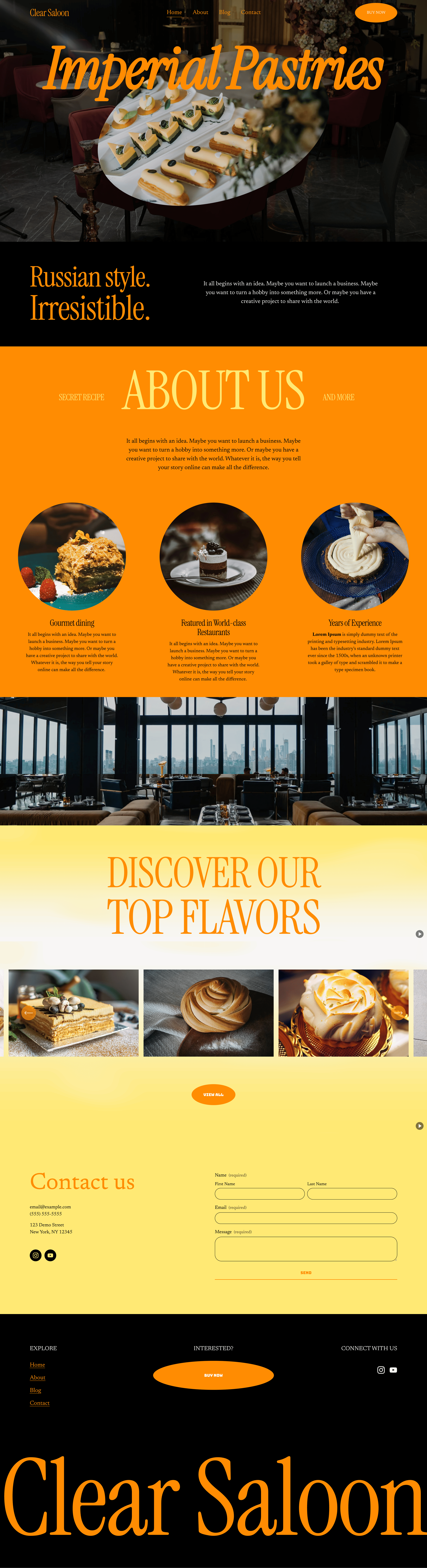 Clear Saloon homepage