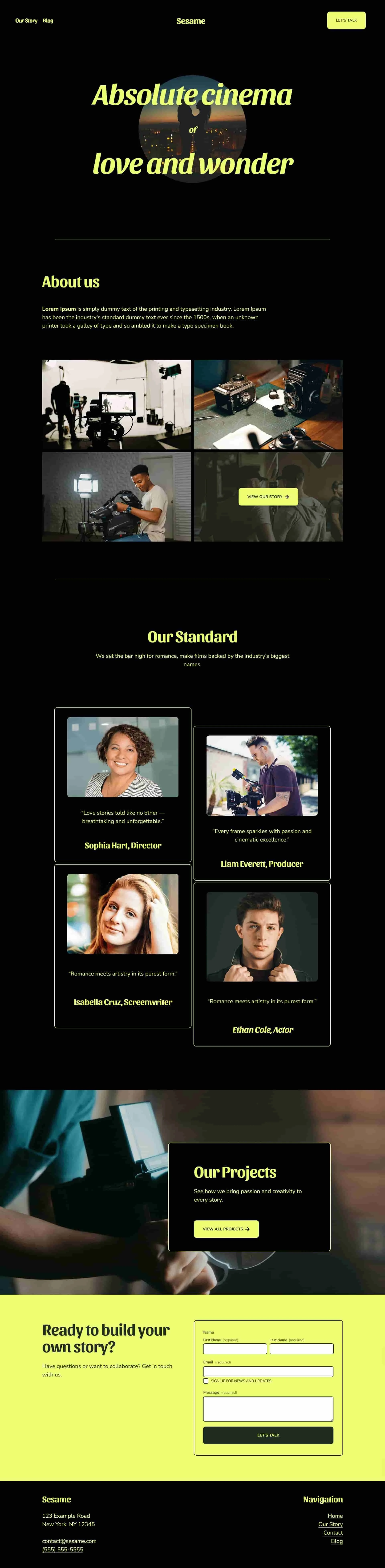 Sesame - Romantic film studio