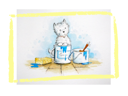 Illustration by Frank Endersby of Welly the Westie which is a classic childrens book