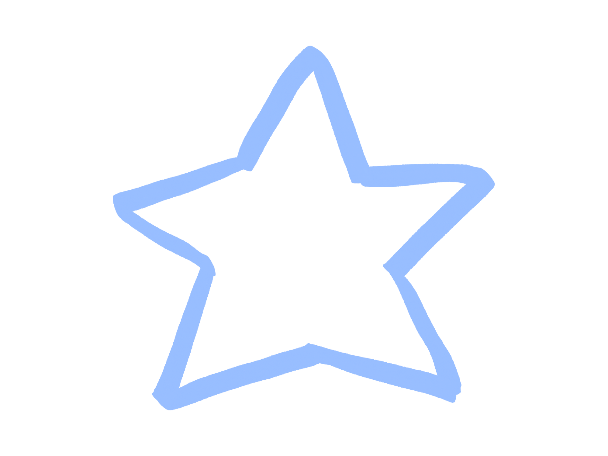 Blue star-shaped outline on a black background.