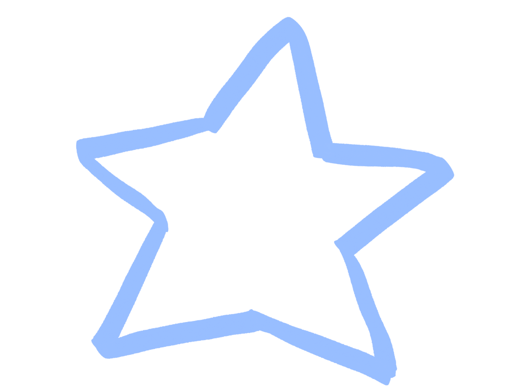 Blue star-shaped outline with no fill.