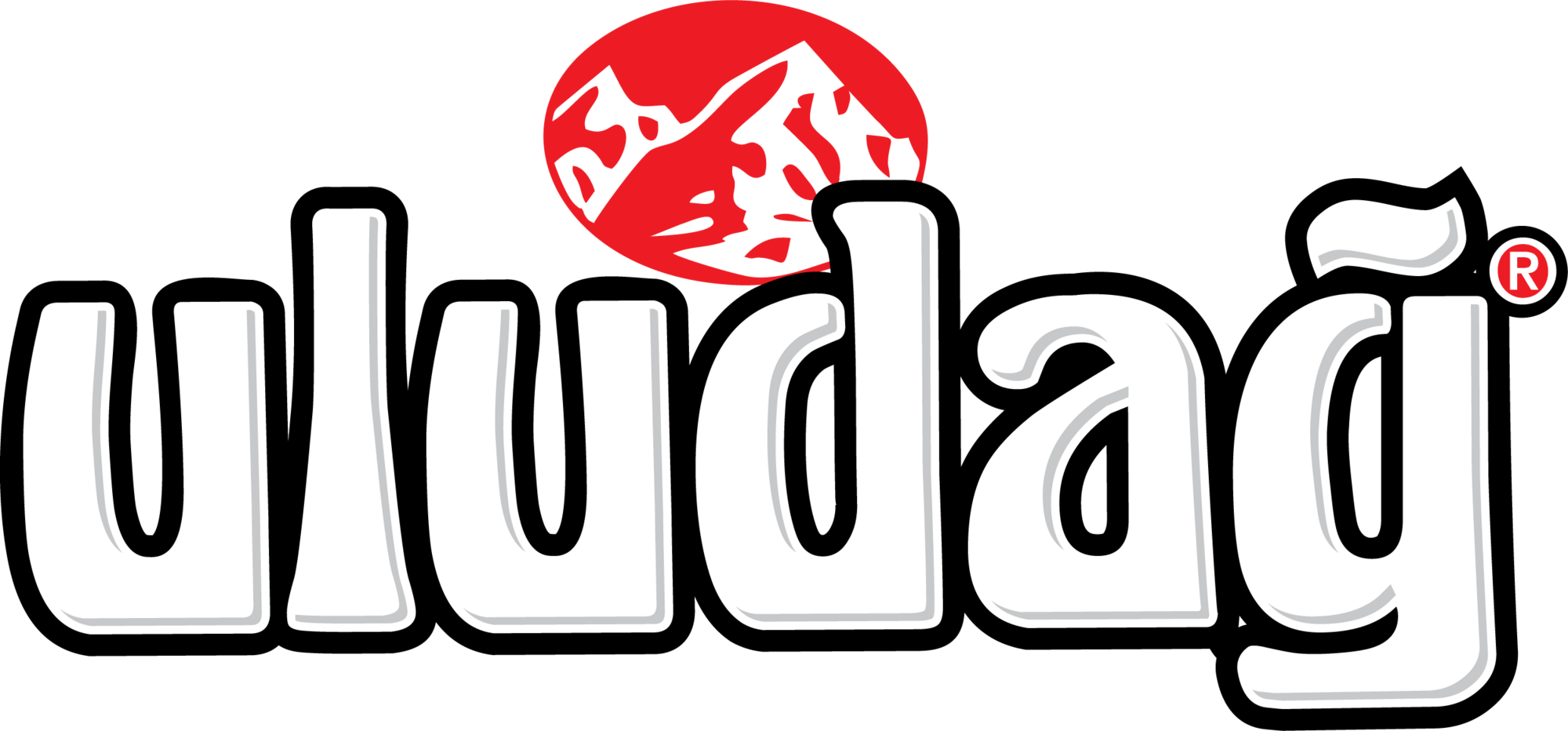 Büyük harflerle yazılmış 'Yurda' kelimesi, üstünde bir kırmızı ay ve dağların silueti bulunan bir logo.