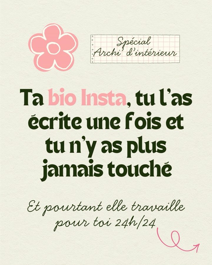 Ta bio Instagram, tu l&rsquo;as &eacute;crite une fois et tu n&rsquo;y as plus jamais touch&eacute; ?

Pourtant c&rsquo;est la premi&egrave;re chose que voit un client potentiel quand il tombe sur ton compte. En 3 secondes, il d&eacute;cide de rester