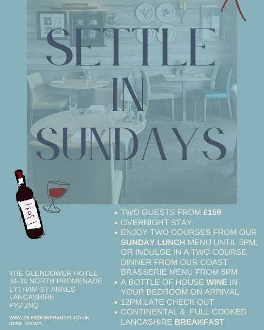 Make the most of this beautiful sunshine and book for a last minute getaway! 😎🍷

Our Settle in Sunday offer is perfect for a romantic escape or a relaxed catch-up with friends. Don&rsquo;t miss out! Book your last-minute break now!

01253 723241