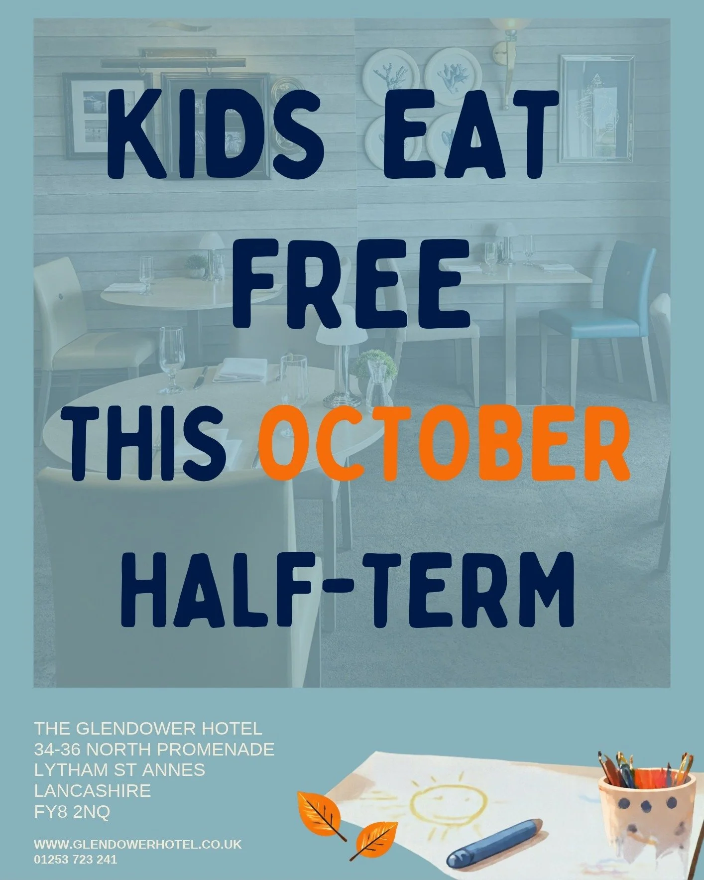 🍳🍽️ KIDS EAT FREE THIS OCTOBER HALF TERM! 🍽️🍳

This October Half Term we are offering free breakfast and dinner for the little ones when you stay with us, so you can enjoy quality family time without worrying about the extra cost of mealtimes. Si