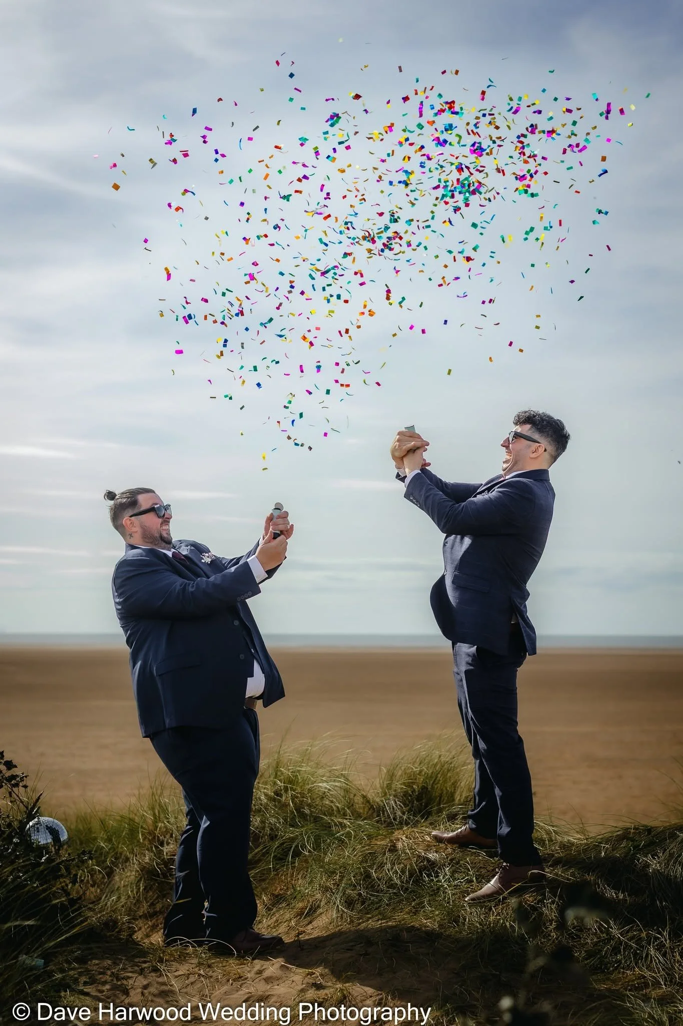 Ladies and gentleman, the new Mr and Mr Gregory-Granby 🎉

📸What a fantastic action shot from @daveharwoodweddingphotography
