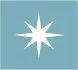 A light blue background with a white eight-pointed star in the center.