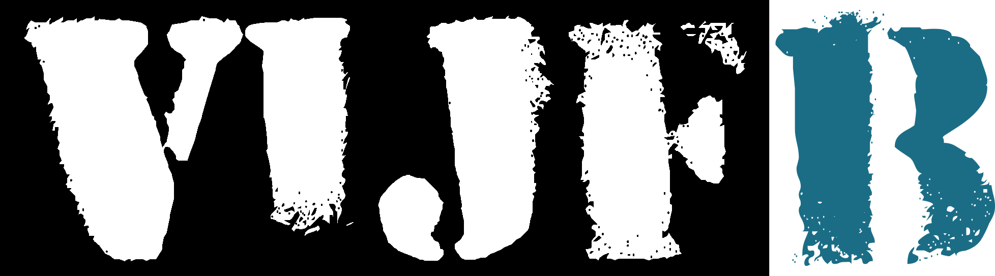 A stylized, distressed text logo with the words 'VULT' in white with a black background and 'R' in blue with a white background, both with a grunge effect.