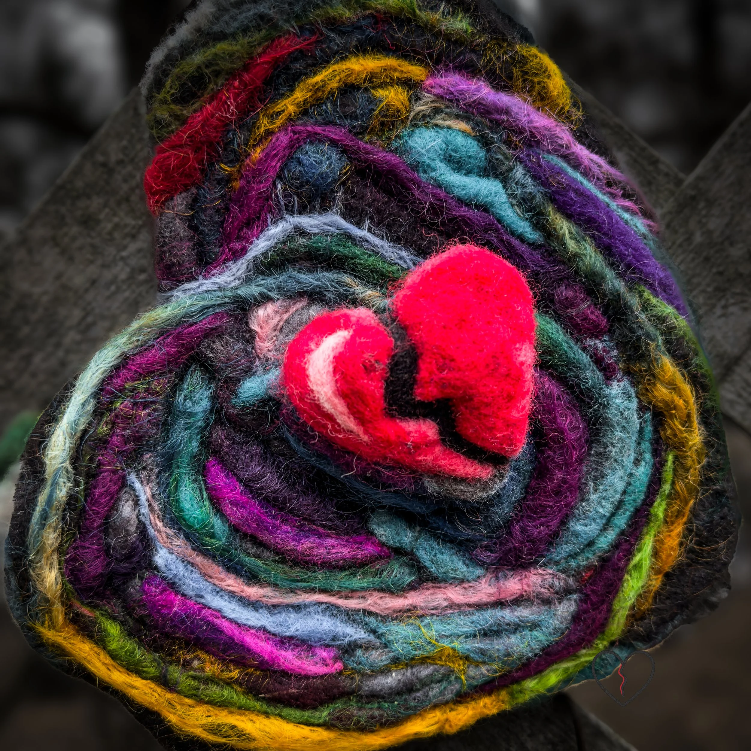 Textural detail of layered wool representing memory and release