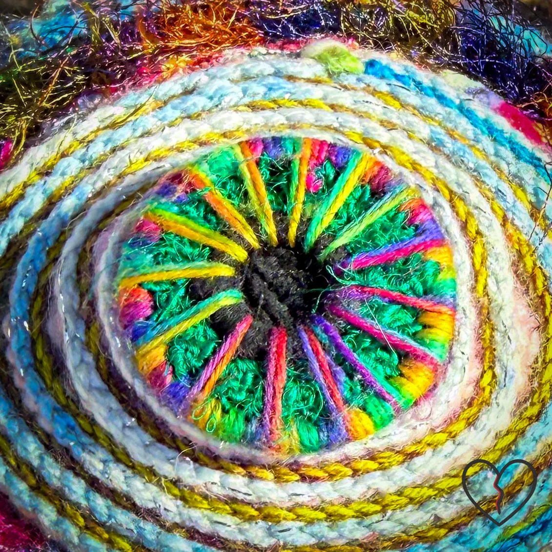 Truth Portal Third Eye Freeform Crochet Headpiece by Kristi Yapp Wool Alchemist Wearable Fiber Art