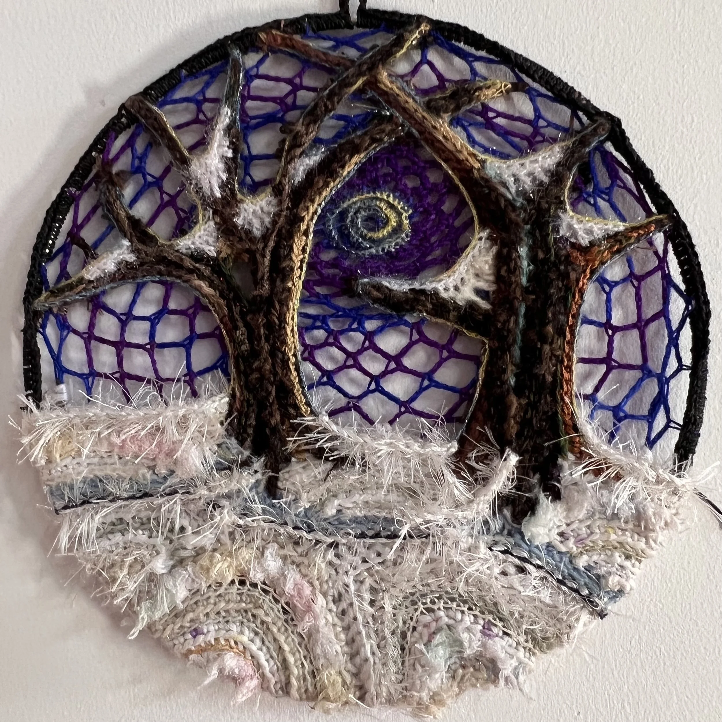 Sol Cycle Winter seasonal crochet artwork