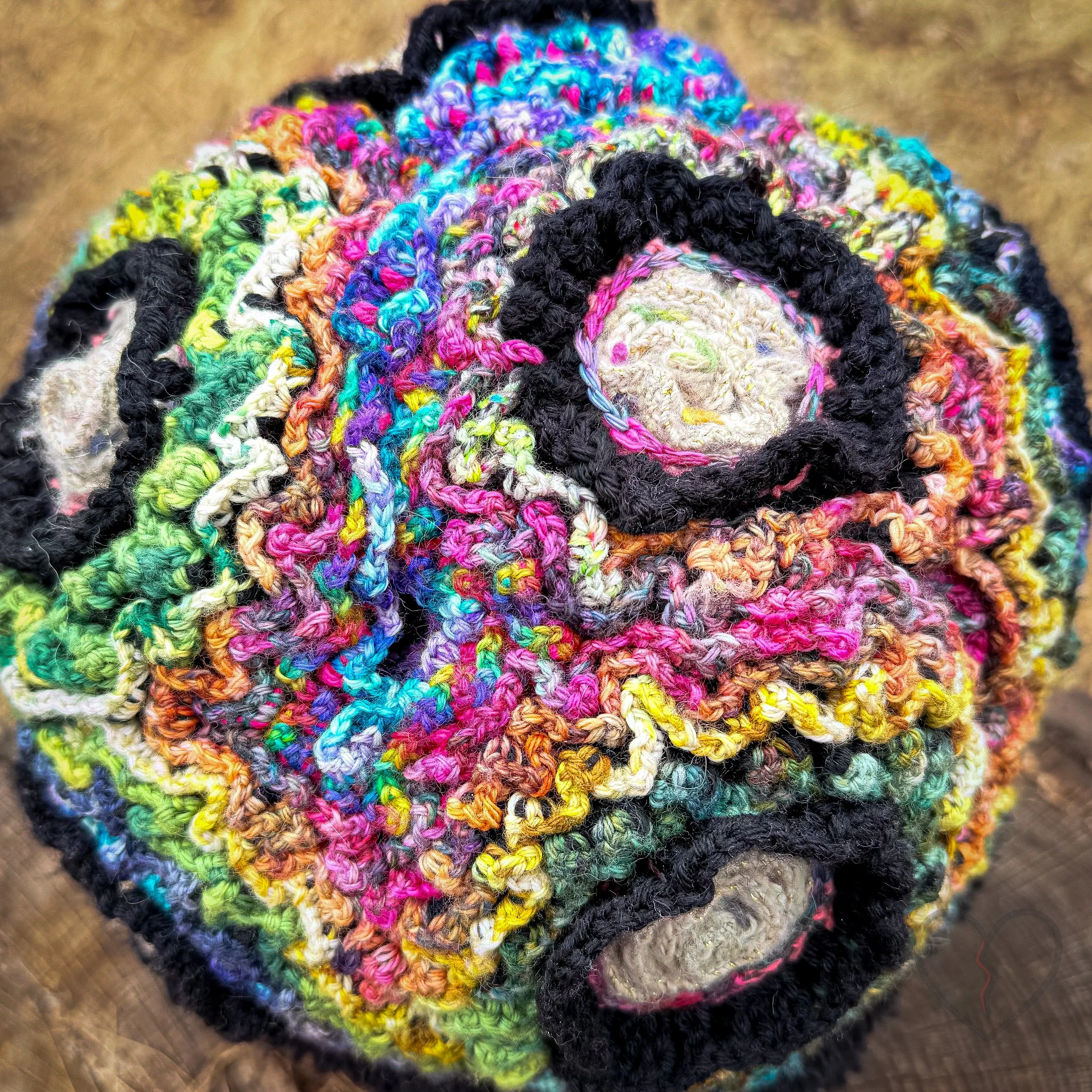 Rippled Cortex Sculptural Freeform Crochet Hat