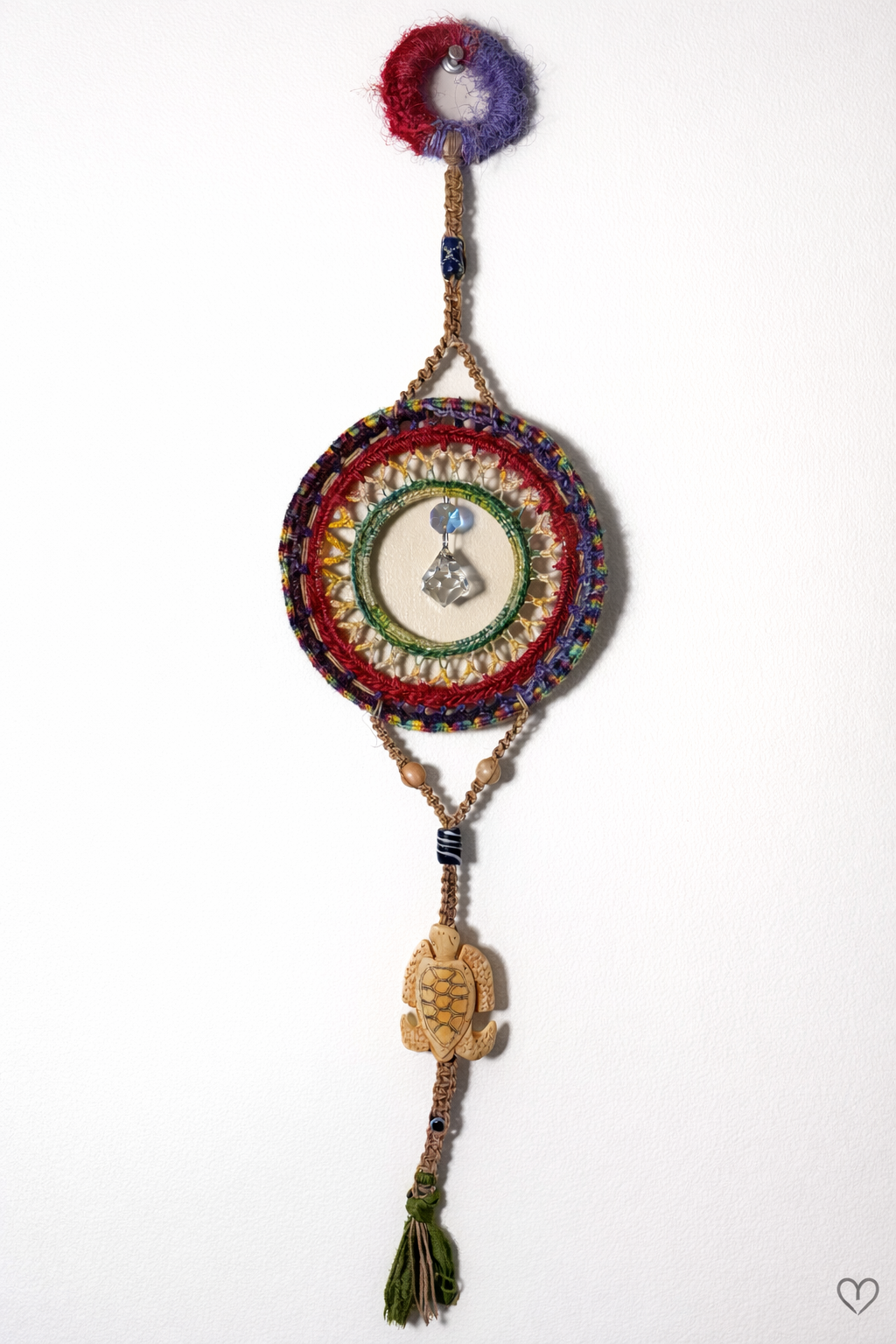 Ancestral Guardian Dreamcatcher | Freeform Crochet and Macrame Fiber Spirit Work (2024)