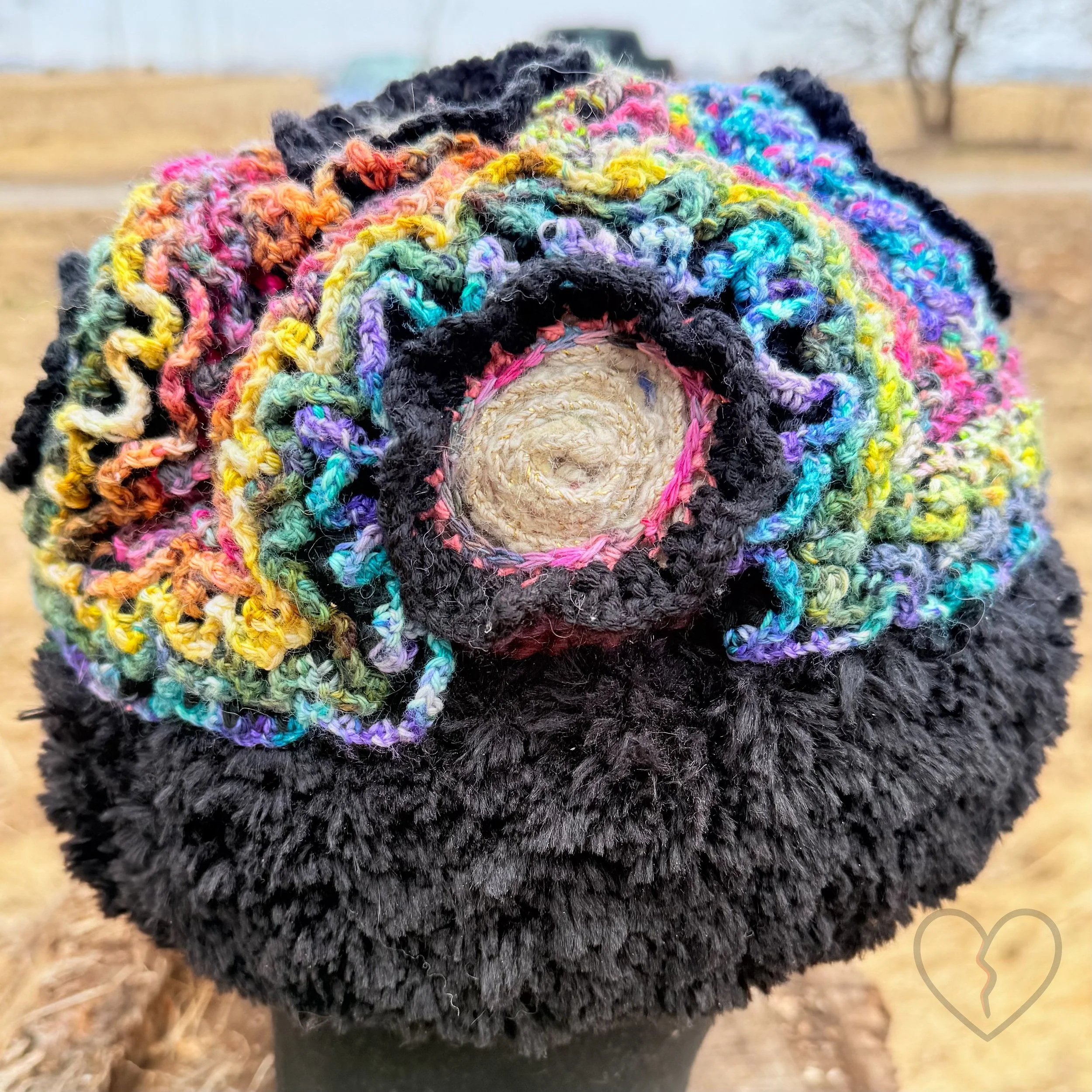 Rippled Cortex Sculptural Freeform Crochet Hat