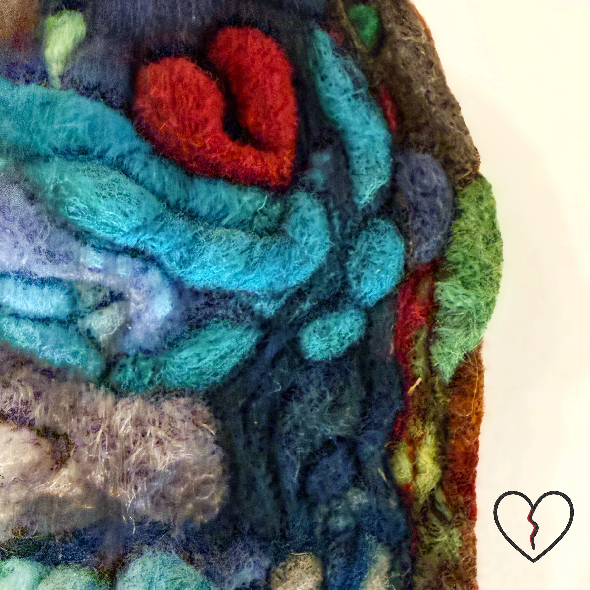 A small unbroken heart lives inside the wounded outer heart. The Child Within is a meditation on survival, restoration, and rediscovering the true self. Visit KristiYapp-woolalchemist.com