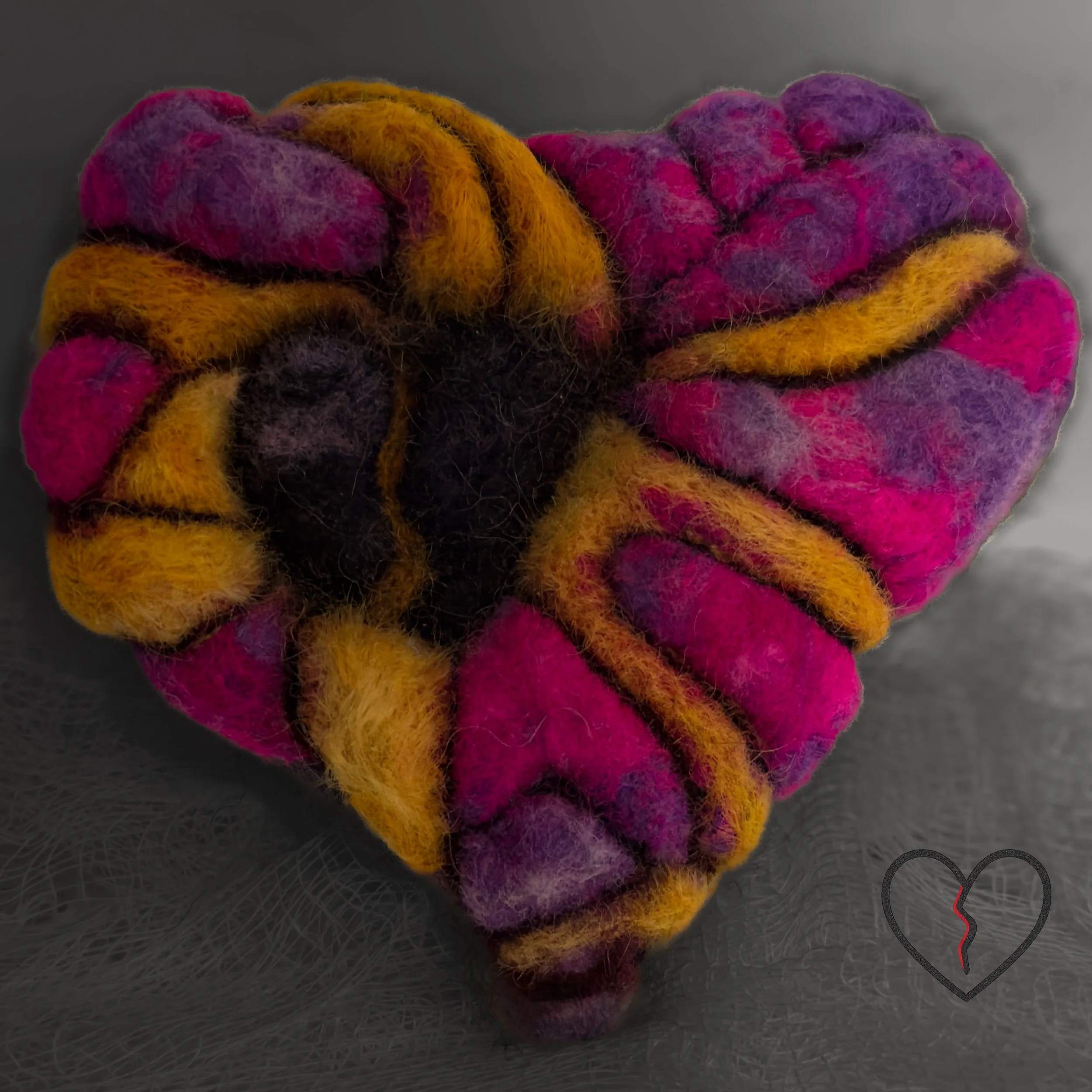 Our Cracks Hold What We Carry - Needle-Felted Wool Art Pin