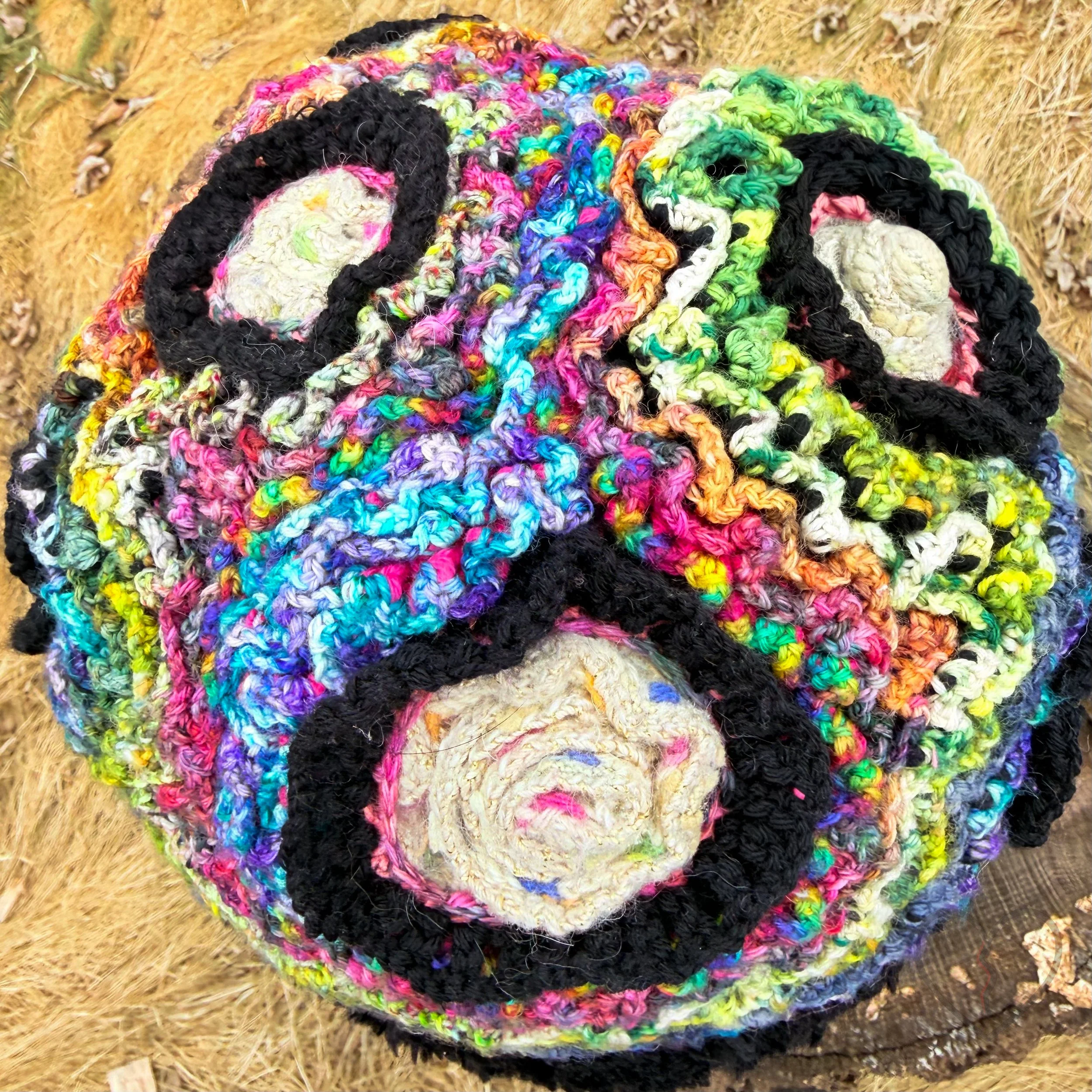 Rippled Cortex Sculptural Freeform Crochet Hat