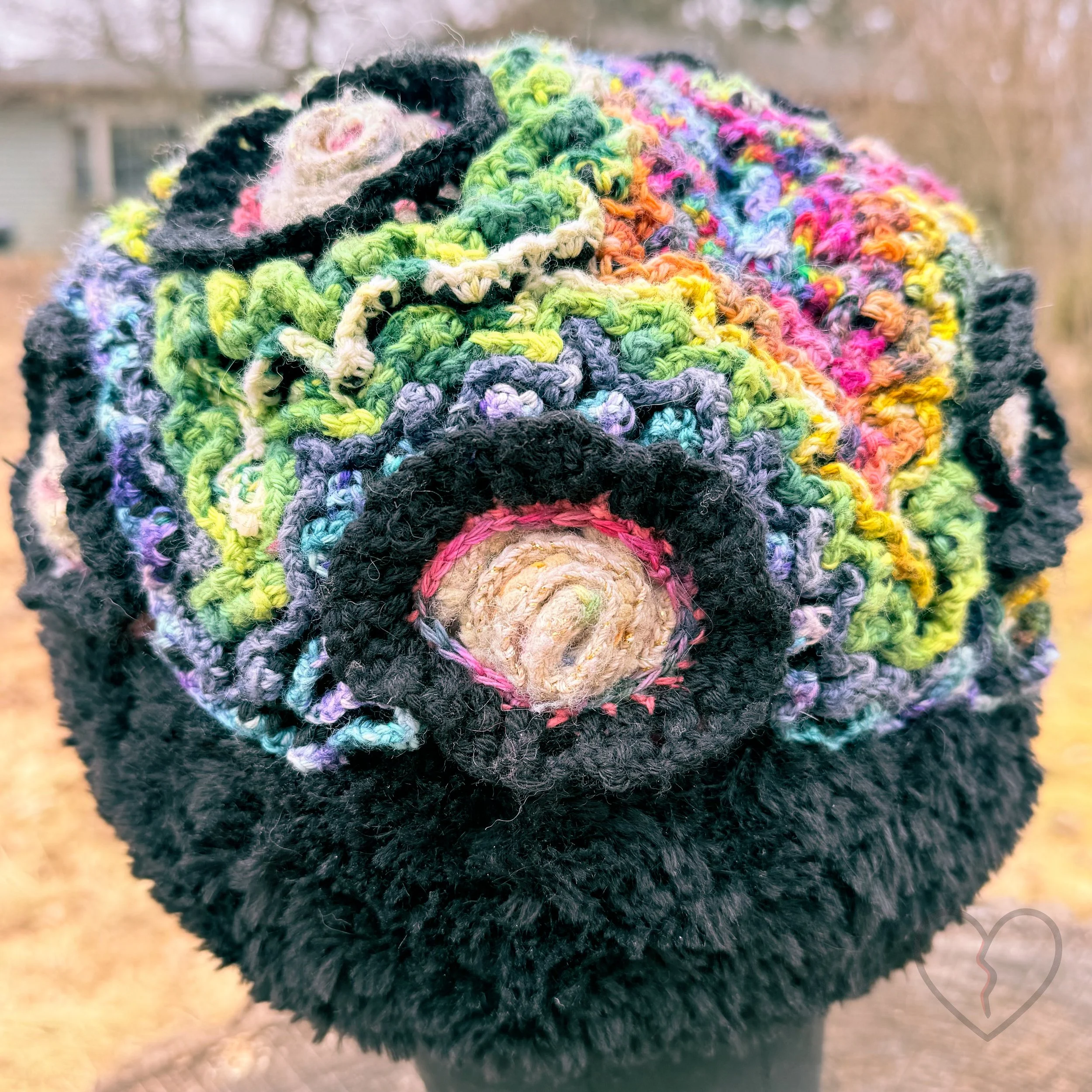 Rippled Cortex Sculptural Freeform Crochet Hat