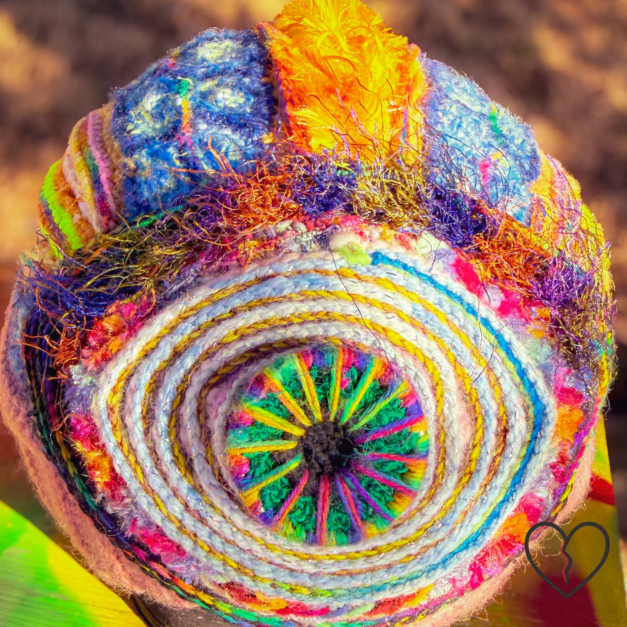 Truth Portal Third Eye Freeform Crochet Headpiece by Kristi Yapp Wool Alchemist Wearable Fiber Art