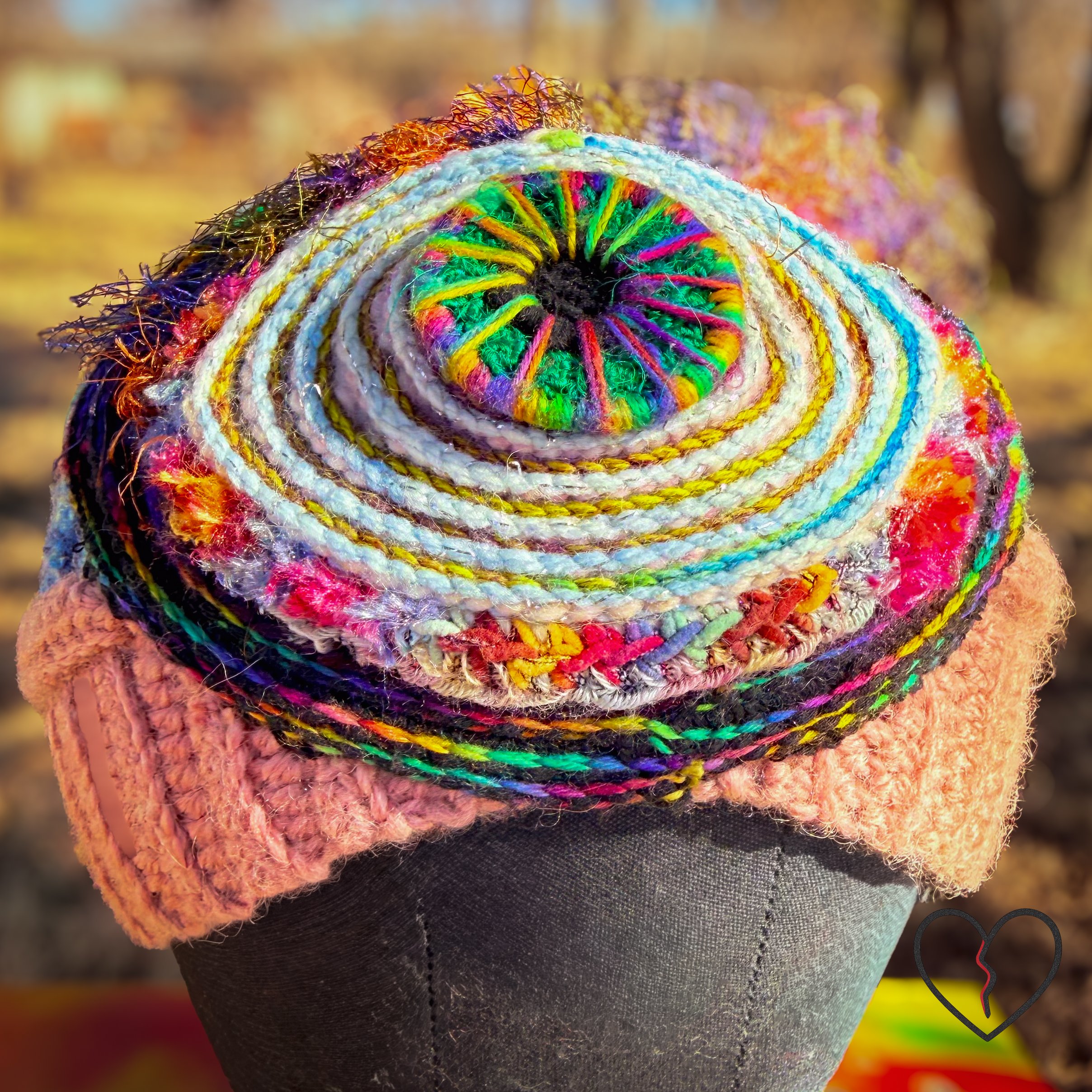 Truth Portal Third Eye Freeform Crochet Headpiece by Kristi Yapp Wool Alchemist Wearable Fiber Art