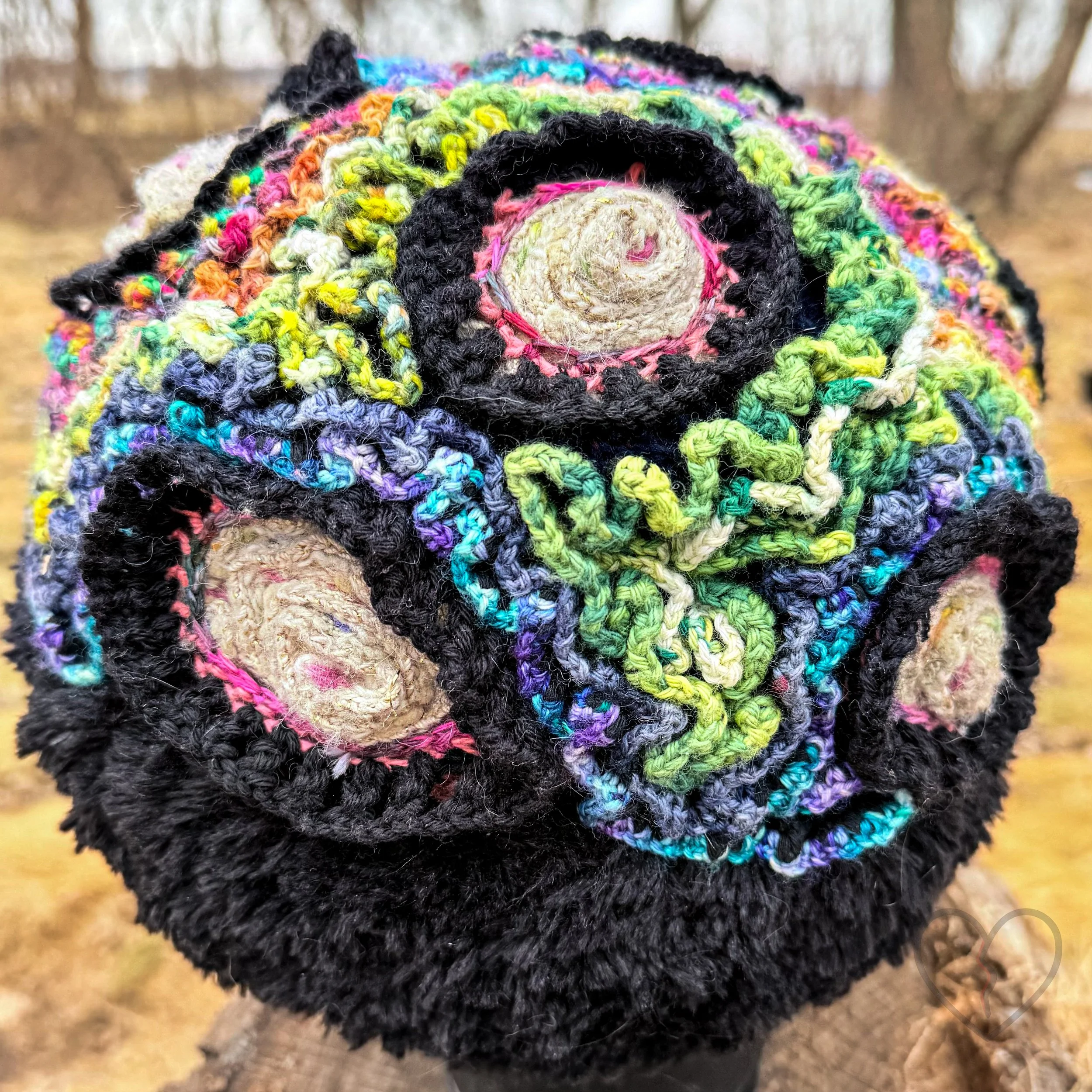 Rippled Cortex Sculptural Freeform Crochet Hat