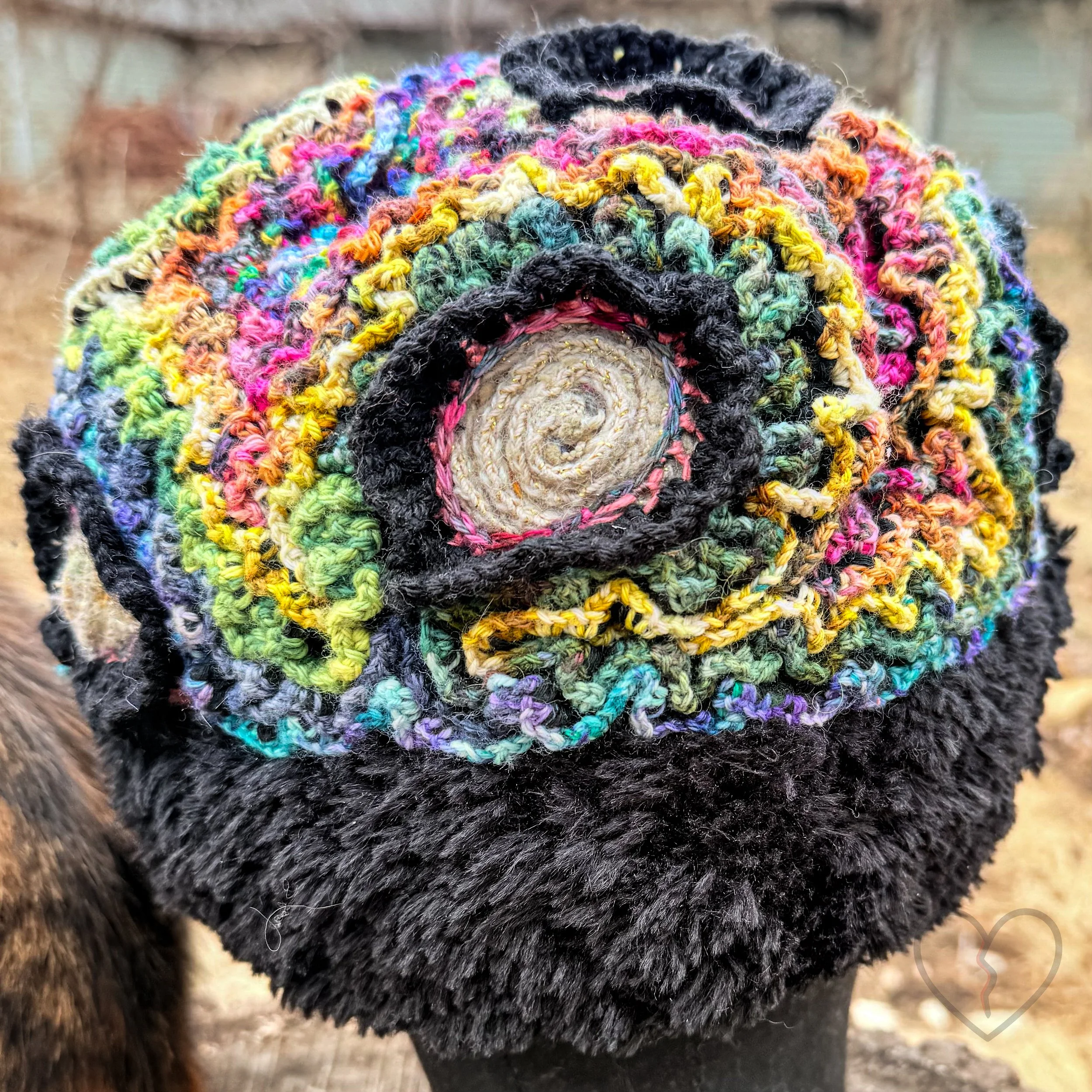 Rippled Cortex Sculptural Freeform Crochet Hat