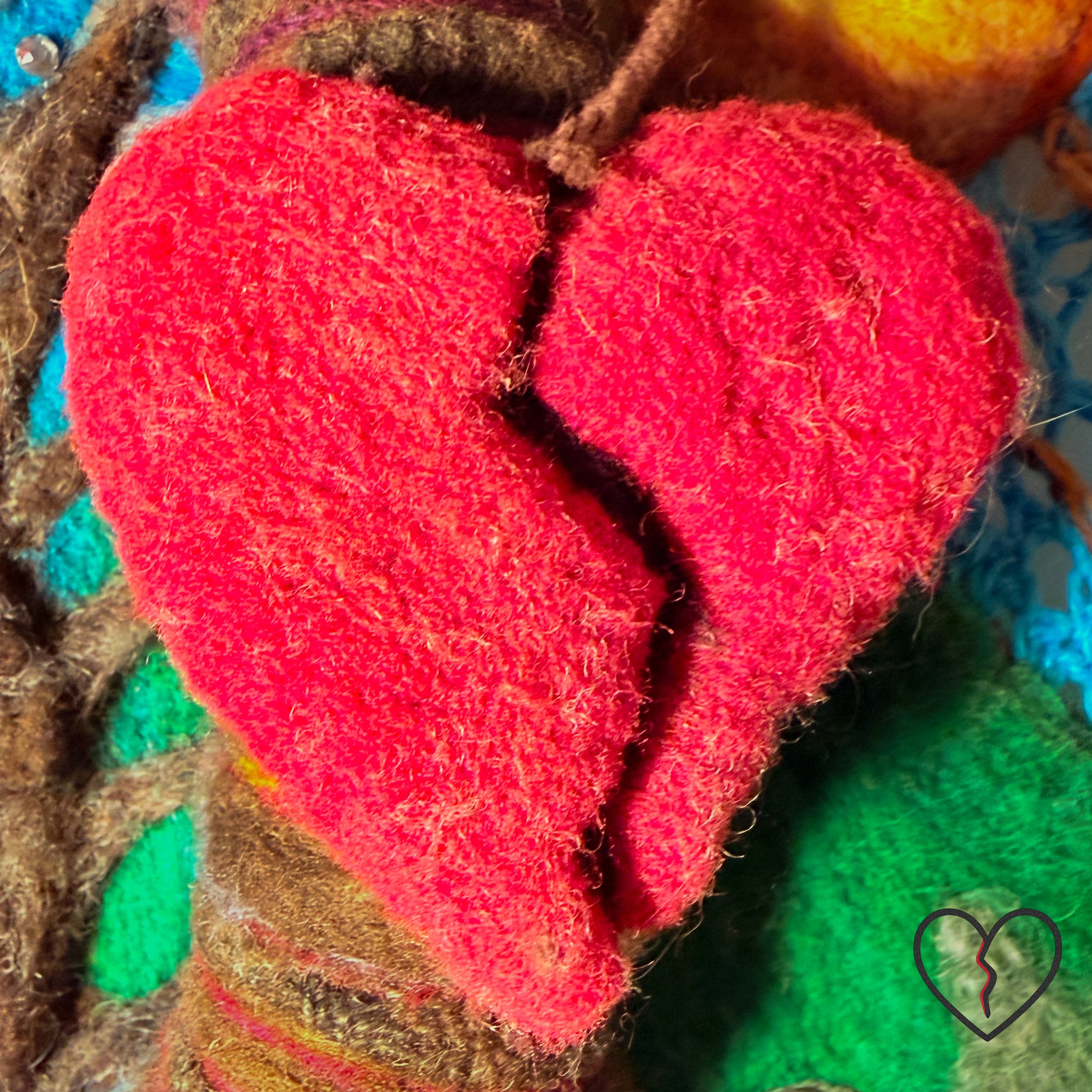 Temporal Arrest is a one of a kind 2024 mixed technique wool art sculpture by Kristi Yapp exploring emotional immobilization, grief, and the passage of time through symbolic fiber construction.