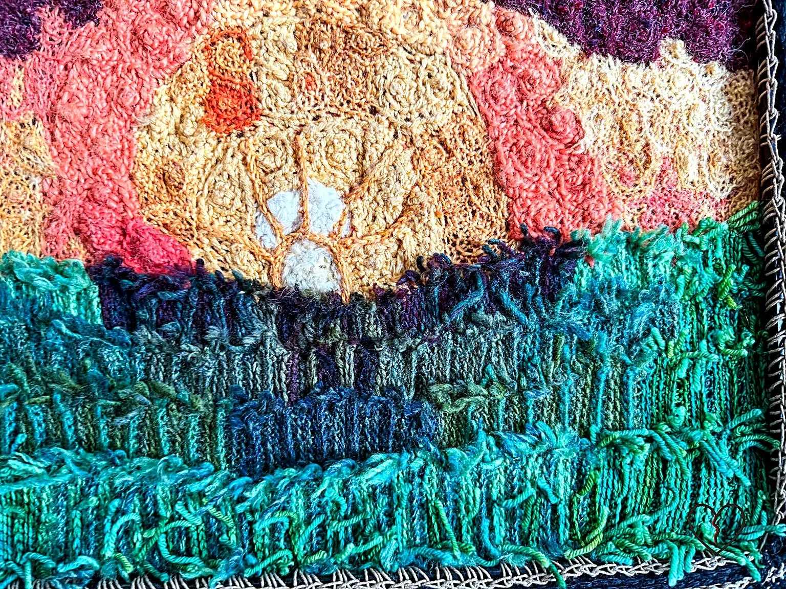 Risen crochet sun detail