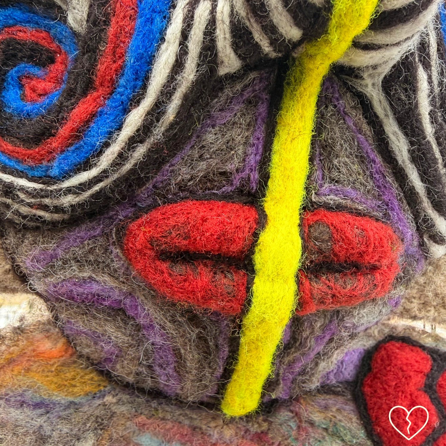 The Watcher – Hand-Felted Spirit Mask by Kristi Yapp, Wool