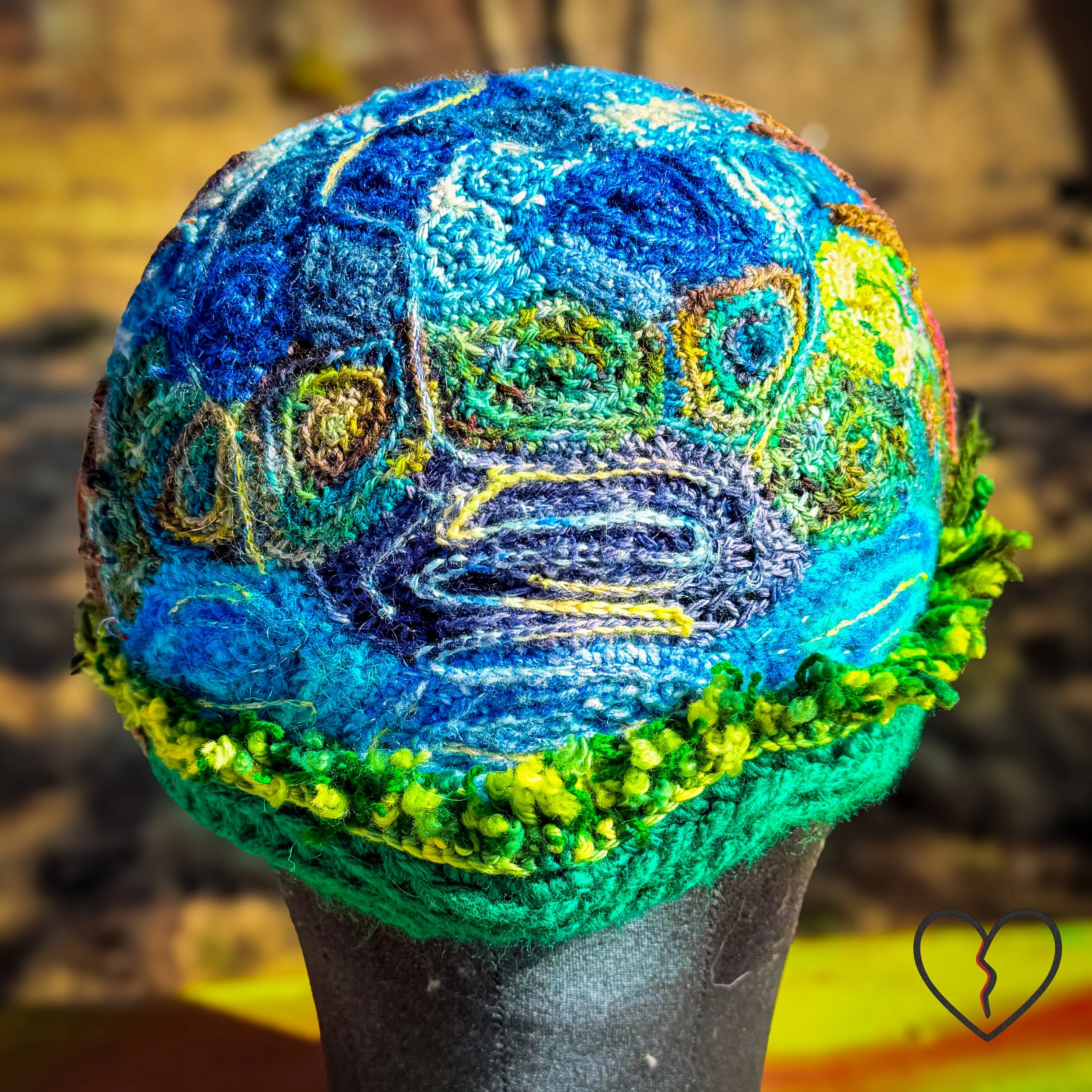 Symbolic nature inspired design featuring sun spiral, trees, sky, and earth textures representing clarity, grounding, and natural truth.