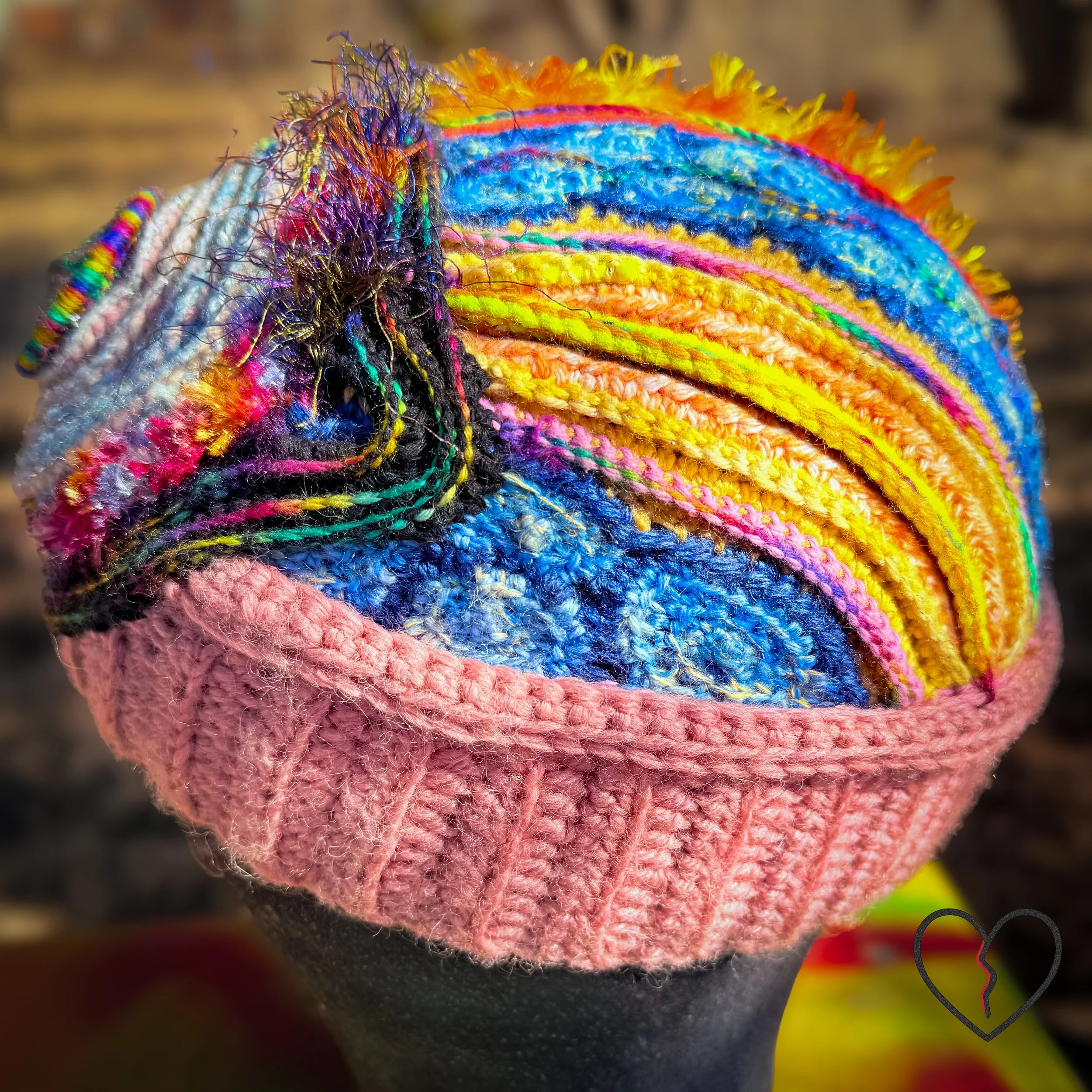 Truth Portal Third Eye Freeform Crochet Headpiece by Kristi Yapp Wool Alchemist Wearable Fiber Art