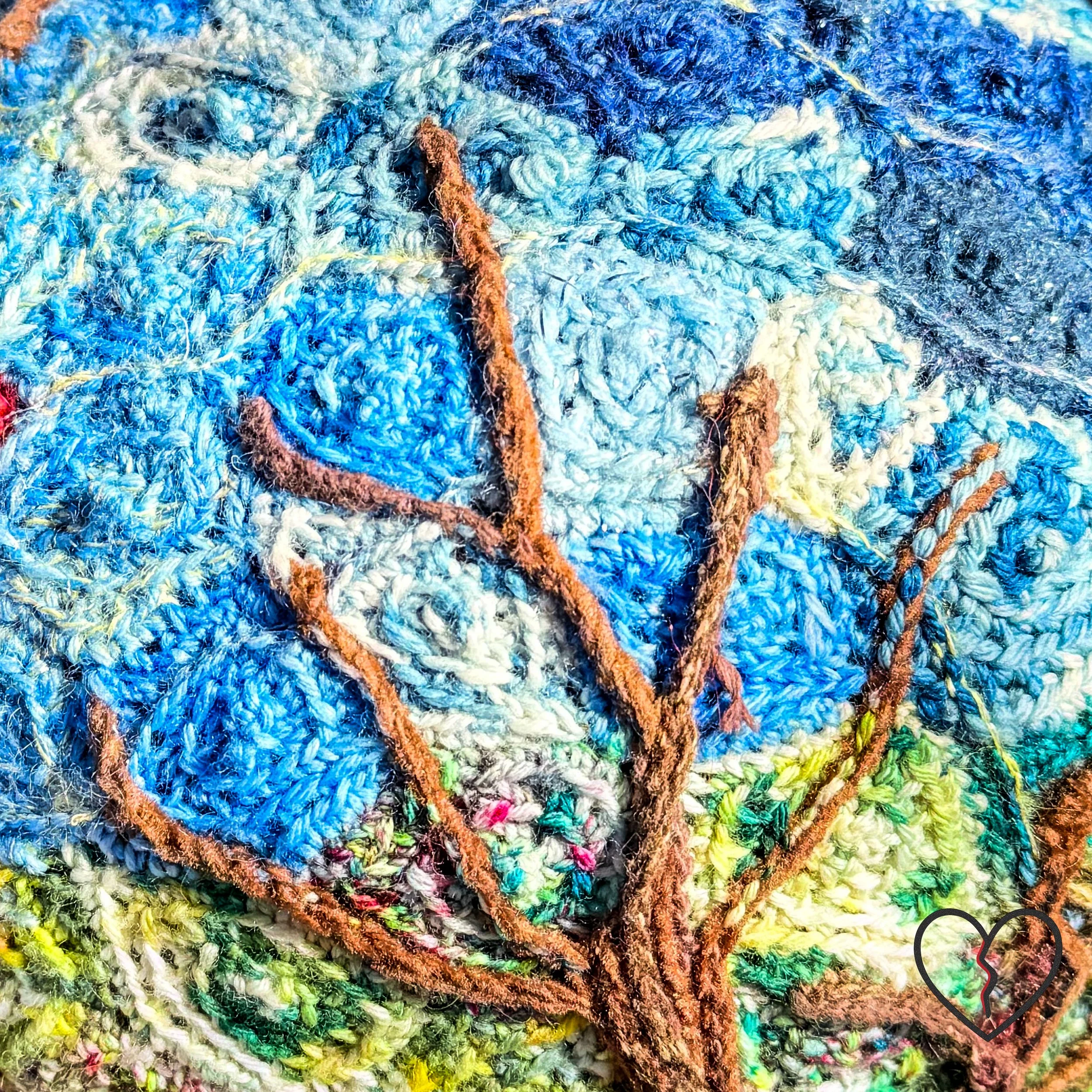 Symbolic nature inspired design featuring sun spiral, trees, sky, and earth textures representing clarity, grounding, and natural truth.