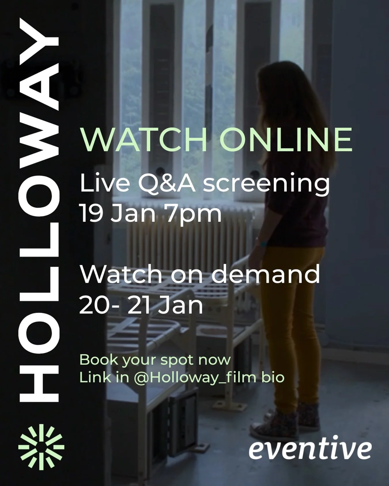 Huge news! We&rsquo;re very excited to announce that HOLLOWAY will be available to watch online between January 19&ndash;21, hosted on @eventive_org.

For anyone who hasn&rsquo;t been able to catch a cinema or community screening, this is your chance