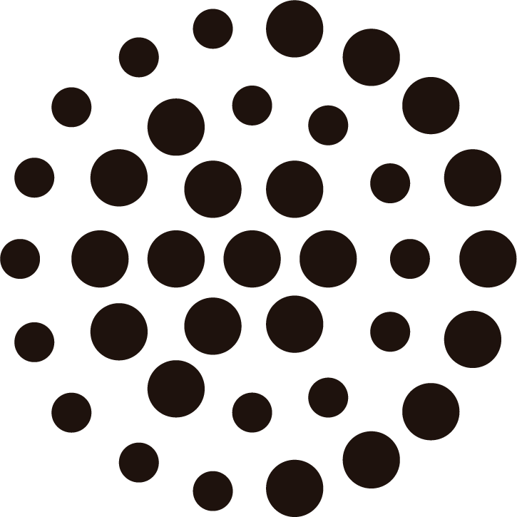 Geometric drawing of an outline square with sections divided by vertical, horizontal, and circle lines.