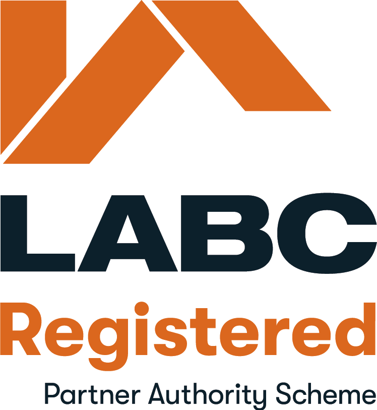 The logo of LABC Registered Partner Authority Scheme. Local Authority Building Control.
