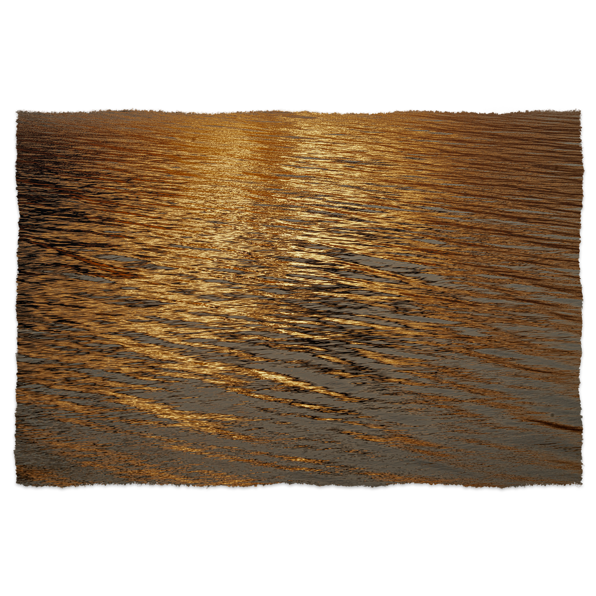 Golden sunlight reflecting on rippling water surface.