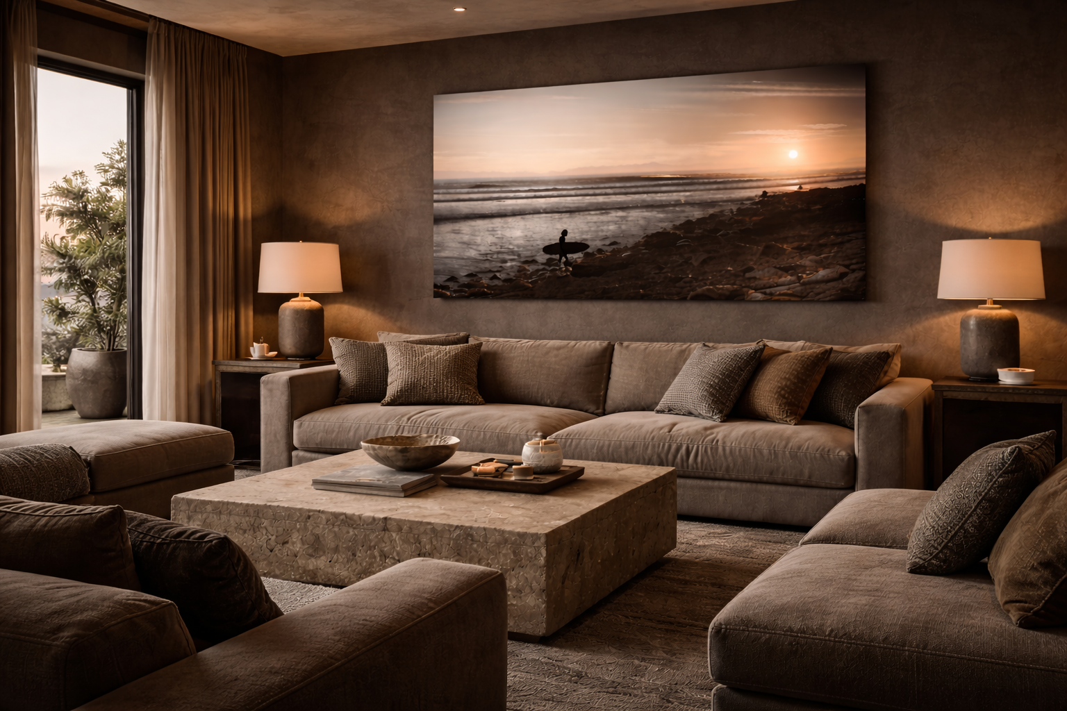 lowtide-surfer-sunset-california-coast-modern-ocean-living-room.png