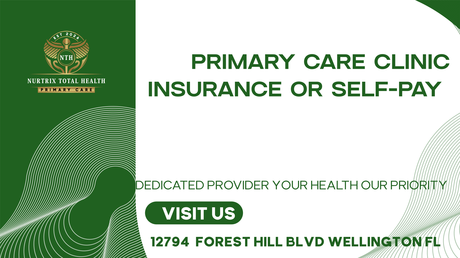Primary care clinic insurance, self pay option., location wellington