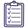 A checklist on a clipboard with checkmarks