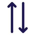 Vertical arrows pointing up and down