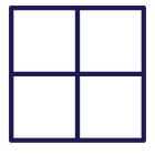 A four-pane window with a dark frame and transparent glass