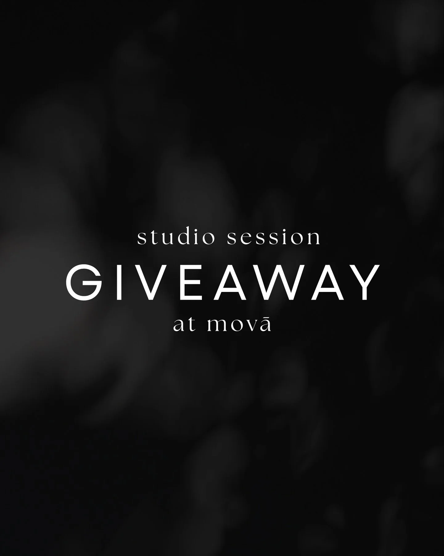 STUDIO SESSION GIVEAWAY 🖤

to celebrate the opening of MOVĀ Studios we are giving away 2 hours of studio time for you to get creative in our space {cyc wall included}

how to enter:

✦ follow @mova.studios + like this post
✦ tag all your creative fr