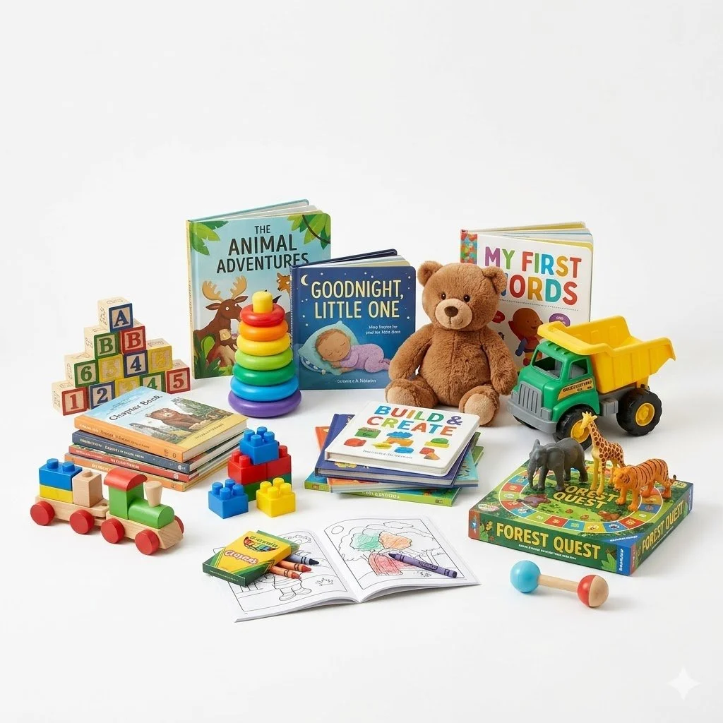 toys and books