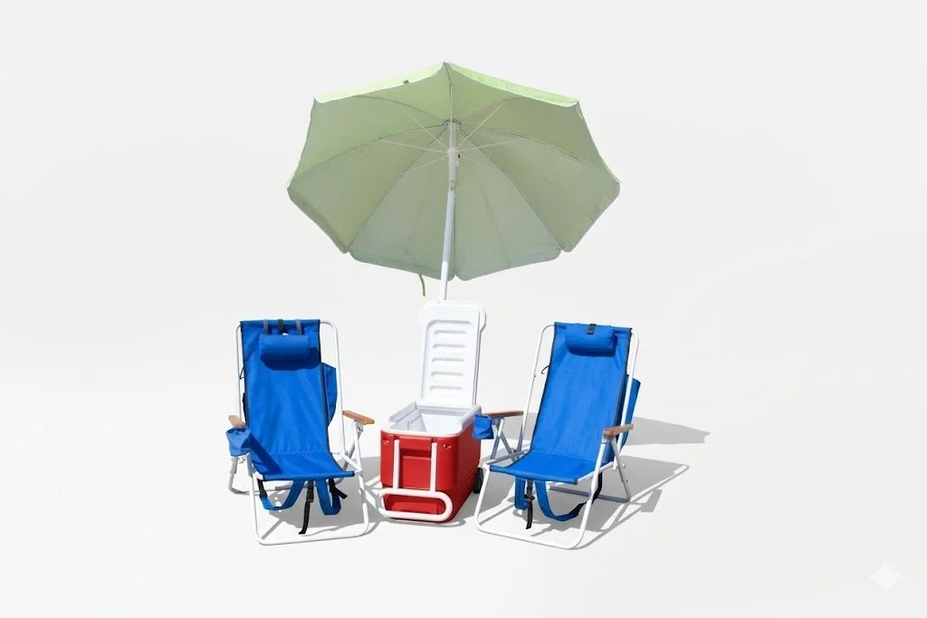 beach chairs beach umbrella cooler rental