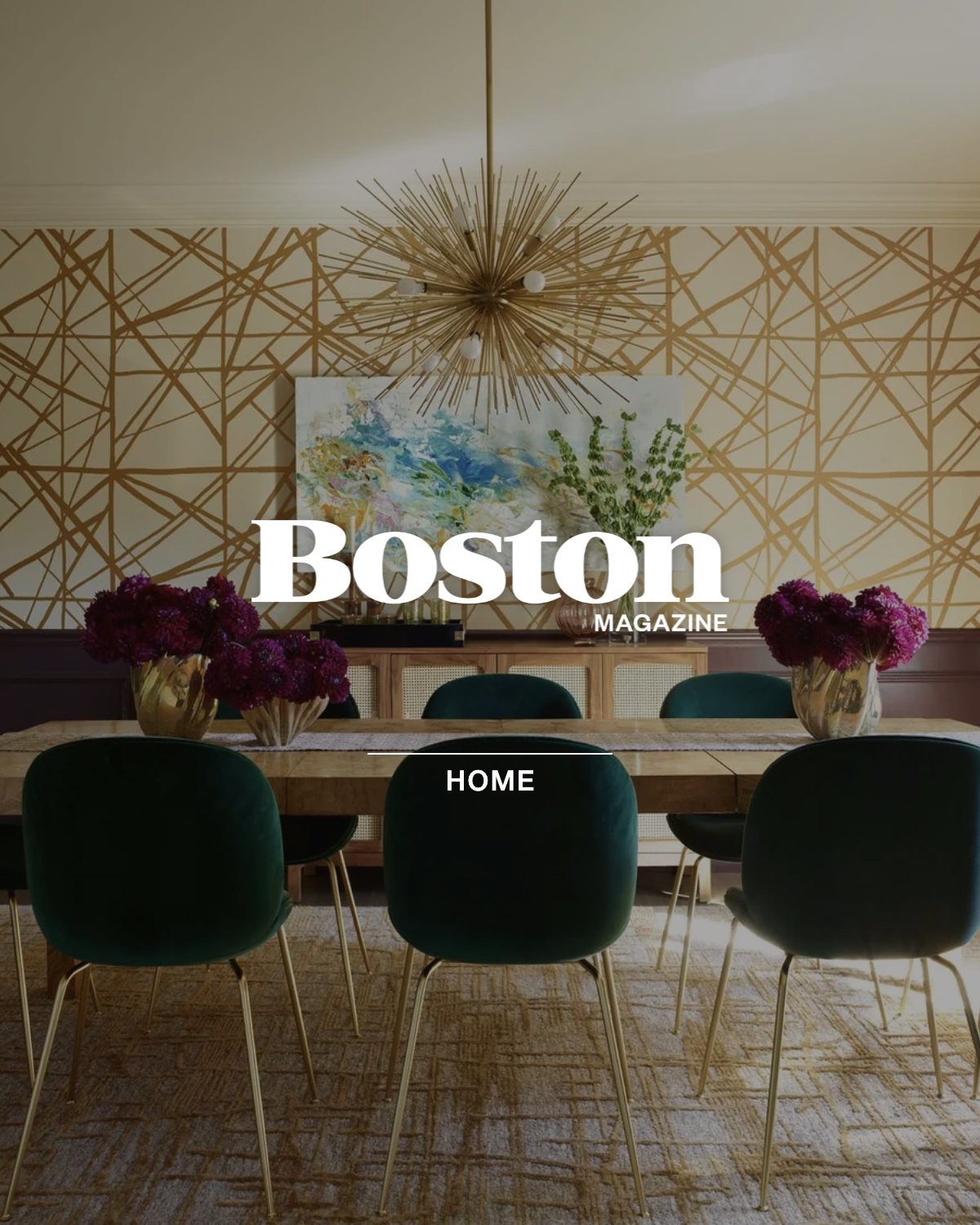 Boston Home: A Gilded, Gold-Striped Newton Dining Room