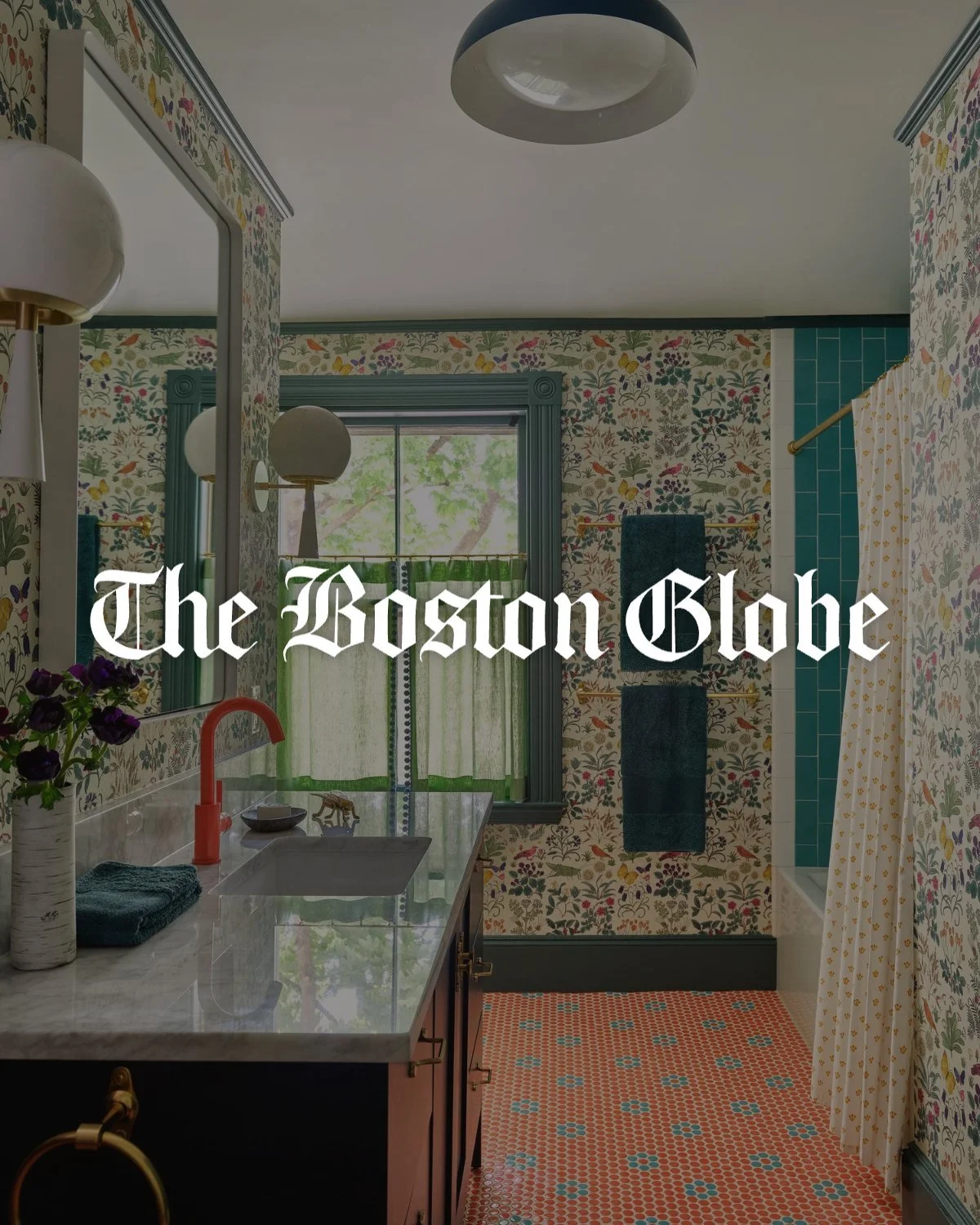 A Brookline Kids' Bath and Its Penny Tile Floor in The Boston Globe