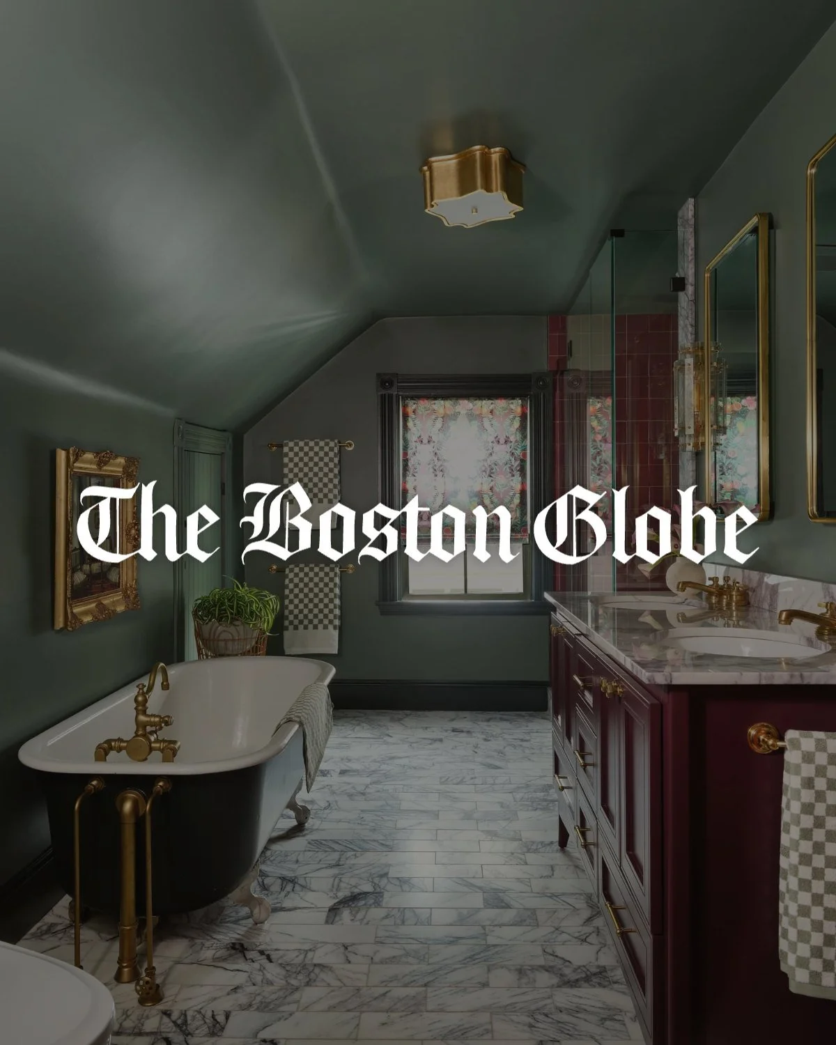 An Art Deco Bathroom Inspired by Railroads in The Boston Globe