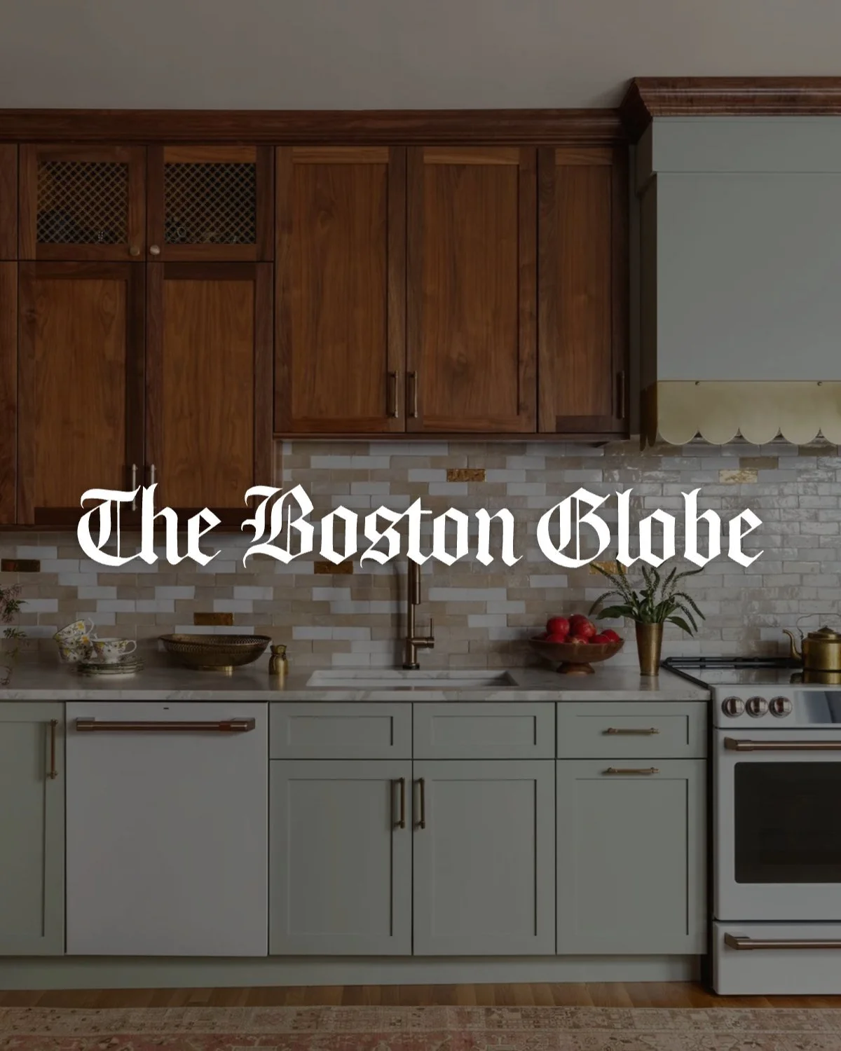 Sage Green and Walnut Bring Panache to a Brookline Condo Kitchen