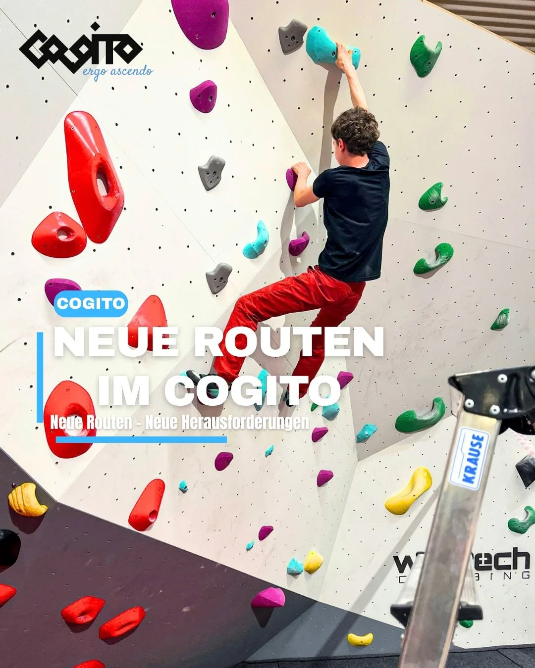 Neu geschraubte R&auml;tsel an der Wand, auf geht&lsquo;s ins Cogito! #coburg #bouldern #r&ouml;dental