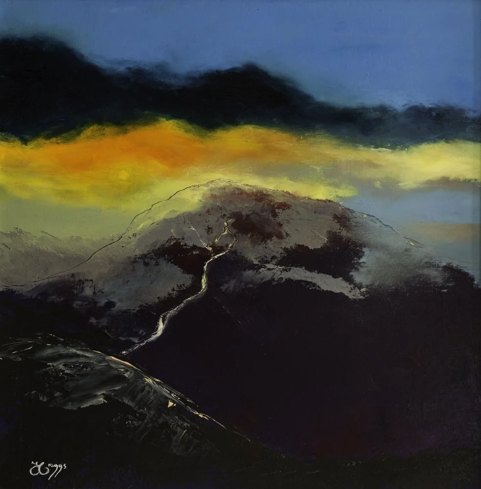  
 Fading Light, Great Gable, Lake District   Oil on Board 
Image 17.5" x 17.5" 
Showing at Haslam's Gallery, Hexham, Northumberland 
£645 - SOLD 
 